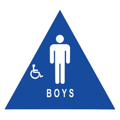 Don-Jo CHS1 / CHS3 / CHS4 — California Title 24 Restroom Signs, Raised + Braille, Blue