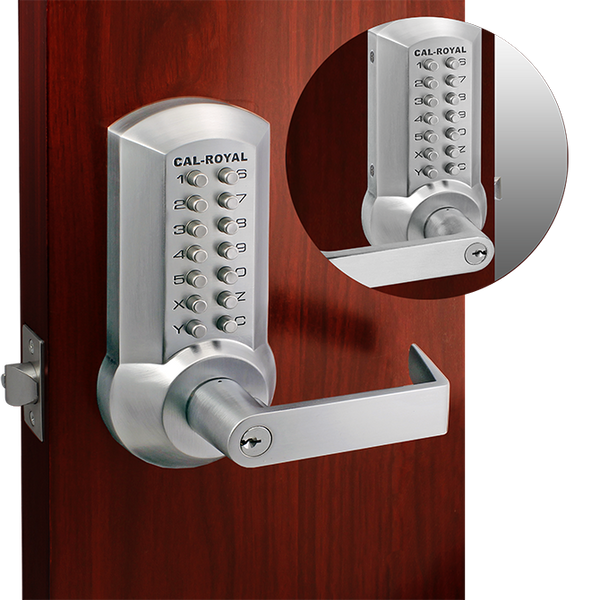 Button Lock Bar Cal-Royal CRCODE200-Push Button Lock - Commercial Door Hardware Supply