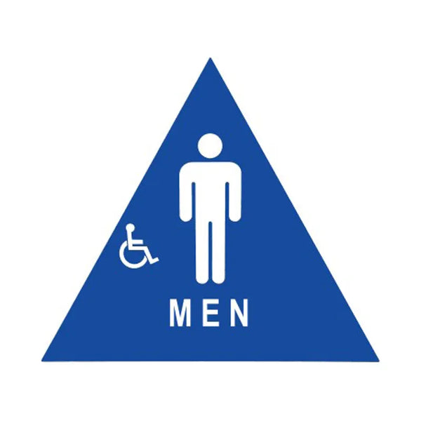 Don-Jo CHS1 / CHS3 / CHS4 — California Title 24 Restroom Signs, Raised + Braille, Blue