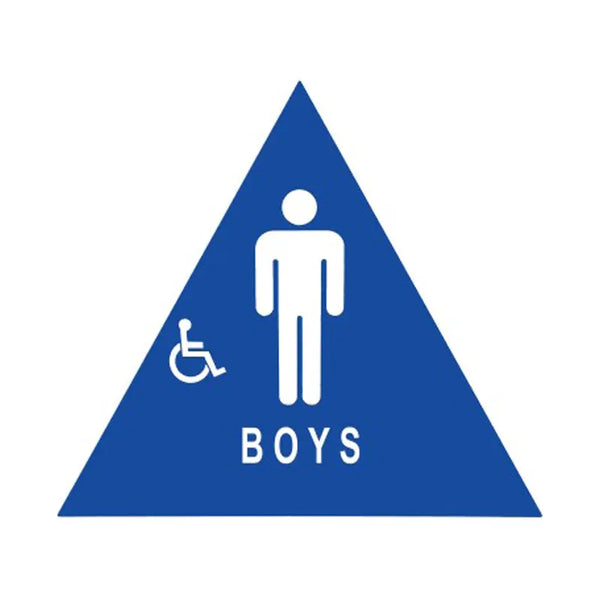 Don-Jo CHS1 / CHS3 / CHS4 — California Title 24 Restroom Signs, Raised + Braille, Blue