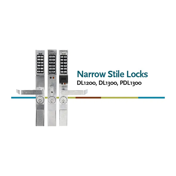 Alarm Lock Trilogy PDL1300 — Narrow Stile PIN/Prox Keypad Lever (Audit Trail)