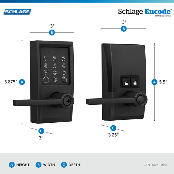 Schlage Encode™ Smart WiFi Lever with Latitude Lever