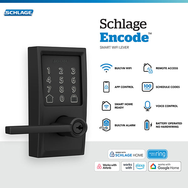 Schlage Encode™ Smart WiFi Lever with Latitude Lever