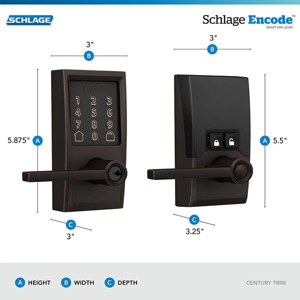 Schlage Encode™ Smart WiFi Lever with Latitude Lever