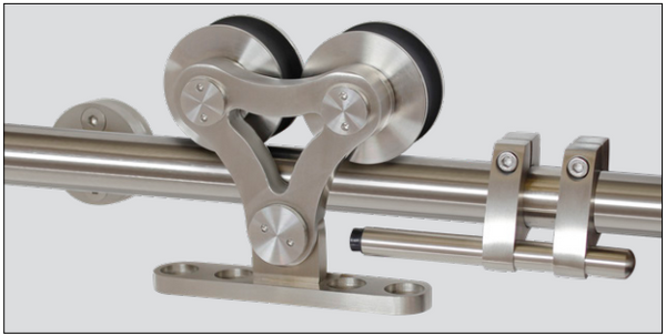 Cal-Royal SDH12 — Top-Mount Dual-Wheel Sliding Hardware (Regular Stop)