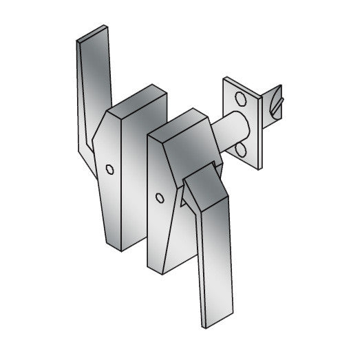 ABH 6811 Low Profile Hospital Push Down Pull Up Latch - Left Hand