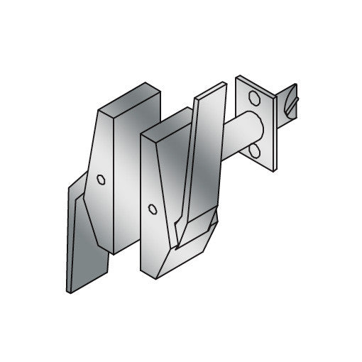 ABH 6812 Low Profile Hospital Push Up Pull Down Latch - Left Hand