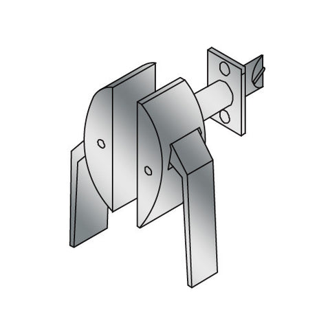 ABH 6814Q Quiet Low Profile Hospital Push Down Pull Down Latch - Left Hand