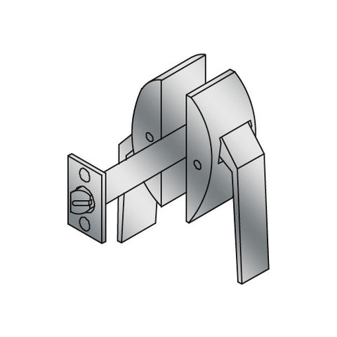 ABH 6819Q Quiet Low Profile Hospital Push Down Pull Down Latch - Right Hand