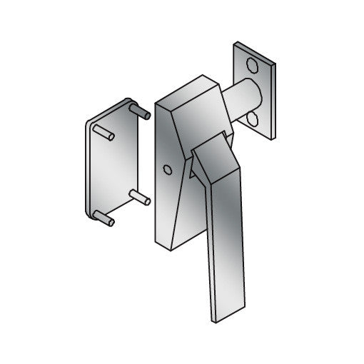 ABH 6830 Reverse Low Profile Hospital Push Down Latch - Left Hand