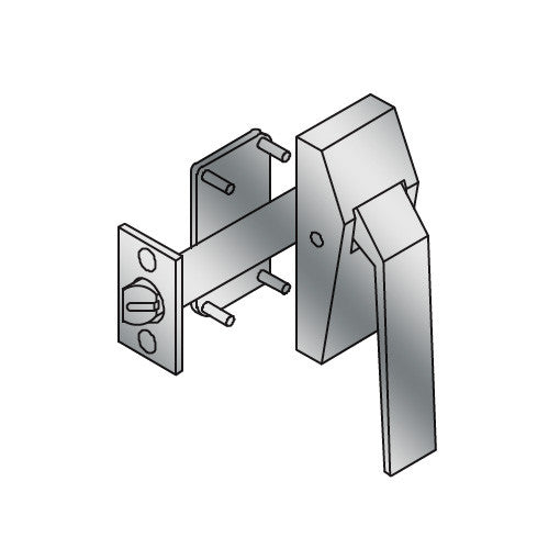 ABH 6841 Exit Only Low Profile Reverse Hospital Push Down Latch - Right Hand