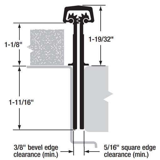 Select Products Geared Continuous Hinges - Wide Throw Diagram