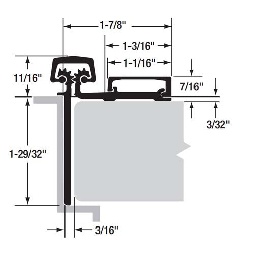 Select Products Geared Continuous Hinges - Half Surface diagram